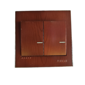 JUNON Wooden Cherry 2 Gang 2 Way Switch