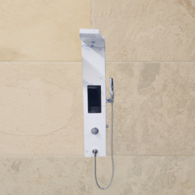 Luxury Shower Panel w/ built-in Pump (White)