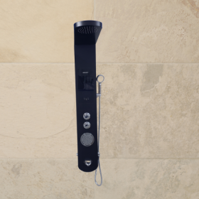 Luxury Shower Panel w/ built-in Pump (Black)