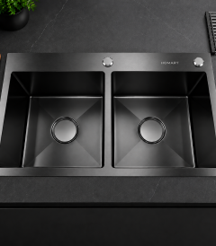 Black Stainless Steel Double Sink