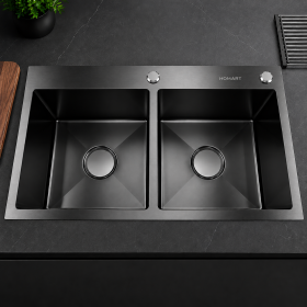 Black Stainless Steel Double Sink